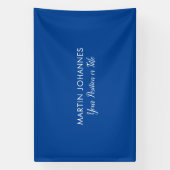 Modern Elegant Plain Stijlvol Blauw Minimalist Spandoek (Verticaal)