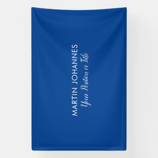 Modern Elegant Plain Stijlvol Blauw Minimalist Spandoek (Verticaal)
