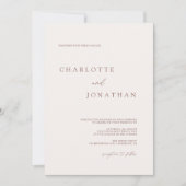 Modern Elegant Plain White Wedding Invitation Kaart (Voorkant)