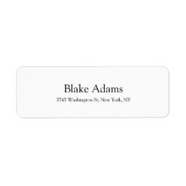 Modern Elegant Plain Zwart & Wit Klassiek Etiket