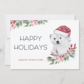 Modern Elegant Polar Beer Prettige feestdagen Feestdagenkaart (Voorkant)