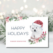 Modern Elegant Polar Beer Prettige feestdagen Feestdagenkaart