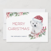 Modern Elegant Polar Beer Vrolijk Kerstfeest Feestdagenkaart (Voorkant)