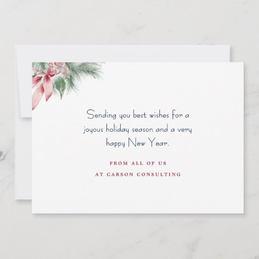 Modern Elegant Polar Beer Vrolijk Kerstmisbedrijf Feestdagenkaart (Achterkant)