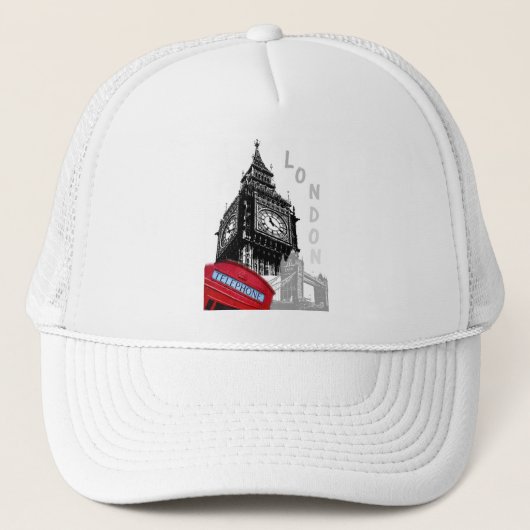 Modern Elegant Pop Art London Big Ben Clock Tower Trucker Pet (Voorkant)