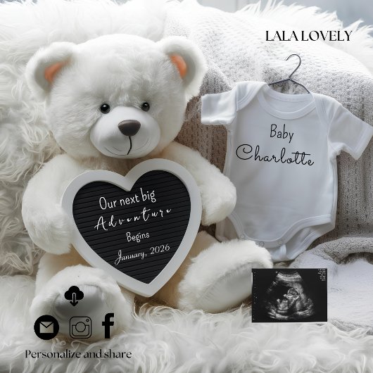 Modern Elegant Pregnancy Announcement Card Aankondiging