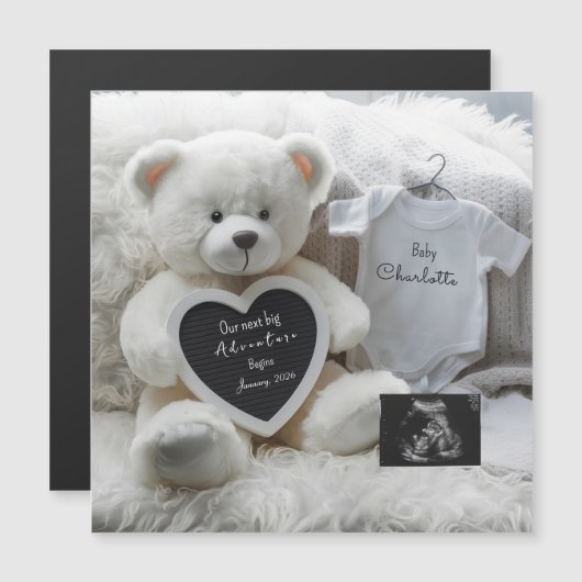 Modern Elegant Pregnancy Announcement Keepsake  (Voorkant / Achterkant)