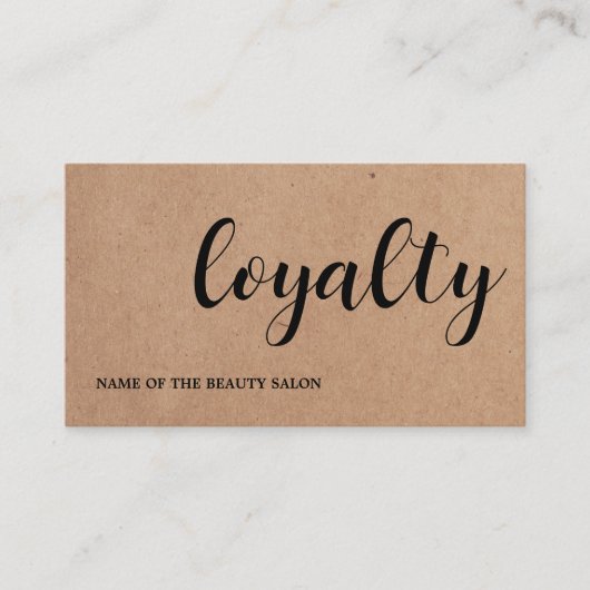 Modern Elegant Printed Kraft Beauty Klantenkaartje (Voorkant)
