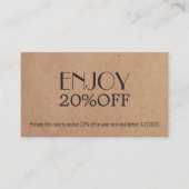 Modern Elegant Printed Kraft Coupon Beauty (Voorkant)