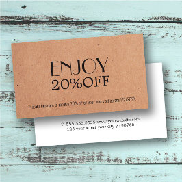 Modern Elegant Printed Kraft Coupon Beauty