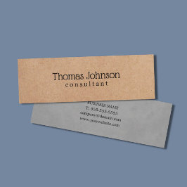 Modern Elegant PRINTED Kraft Grey Consultant Mini Visitekaartje
