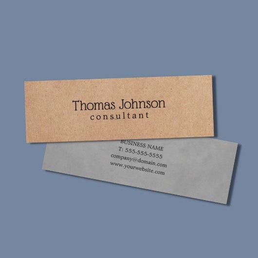 Modern Elegant PRINTED Kraft Grey Consultant Mini Visitekaartje