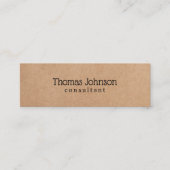 Modern Elegant PRINTED Kraft Grey Consultant Mini Visitekaartje (Voorkant)