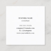 Modern Elegant Printed Kraft Red Bold Consultant Vierkante Visitekaartje (Achterkant)