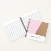 Modern Elegant Printed Kraft Roos Geometric Notitieboek (Binnen)