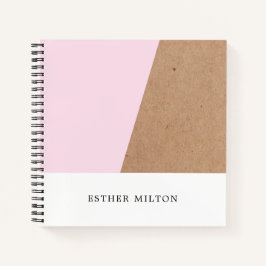 Modern Elegant Printed Kraft Roos Geometric Notitieboek