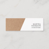 Modern Elegant Printed Kraft White Consultant Mini Visitekaartje (Voorkant)