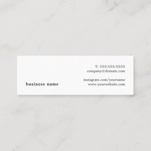 Modern Elegant Printed Kraft White Consultant Mini Visitekaartje (Achterkant)