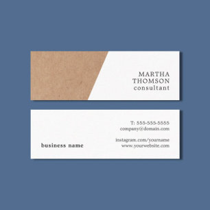 Modern Elegant Printed Kraft White Consultant Mini Visitekaartje