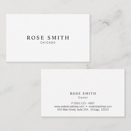 Modern Elegant Professional Black and White Visitekaartje (Voorkant / Achterkant)