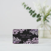 Modern Elegant Professional Black, Floral Visitekaartje (Staand voorkant)