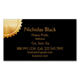 Modern elegant Professional Black Gold Seal Magnetisch Visitekaartje