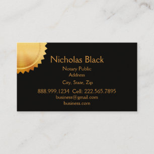 Modern elegant Professional Black Gold Seal Visitekaartje
