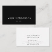Modern Elegant Professional Black Visitekaartje (Voorkant / Achterkant)