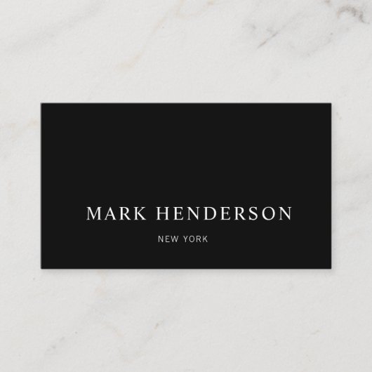 Modern Elegant Professional Black Visitekaartje (Voorkant)