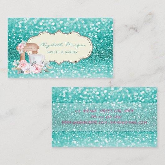 Modern Elegant Professional, Bokeh, Mixer Flowers Visitekaartje (Voorkant / Achterkant)