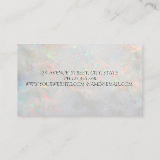 Modern Elegant Professional Diamonds Lotus Opal Visitekaartje (Achterkant)