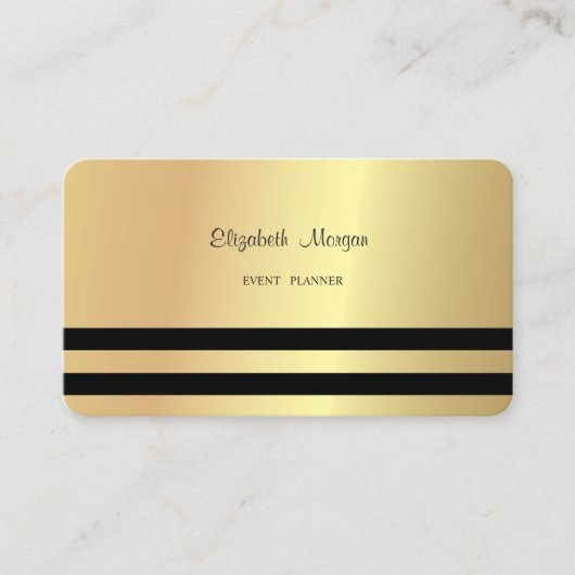 Modern elegant Professional Faux Gold, gestreept Visitekaartje (Voorkant)