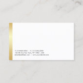 Modern elegant Professional Faux Gold - persoonlij Visitekaartje (Achterkant)