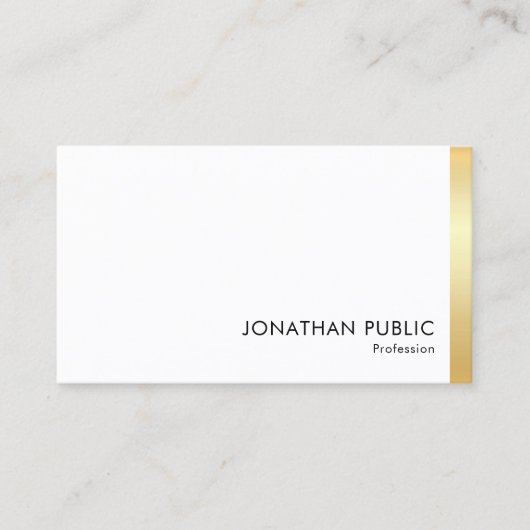 Modern elegant Professional Faux Gold - persoonlij Visitekaartje (Voorkant)
