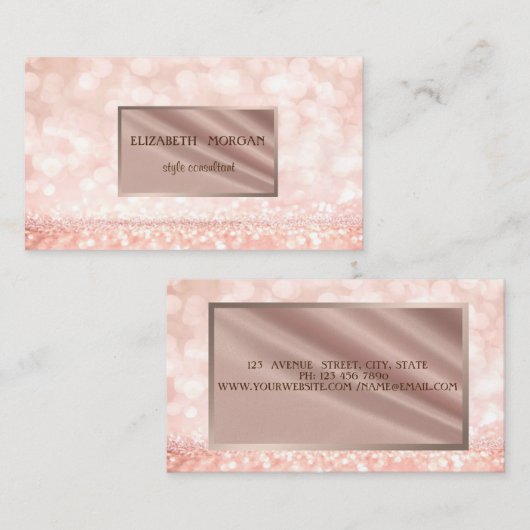 Modern Elegant Professional Glitter Bokeh, Lijst Visitekaartje (Voorkant / Achterkant)