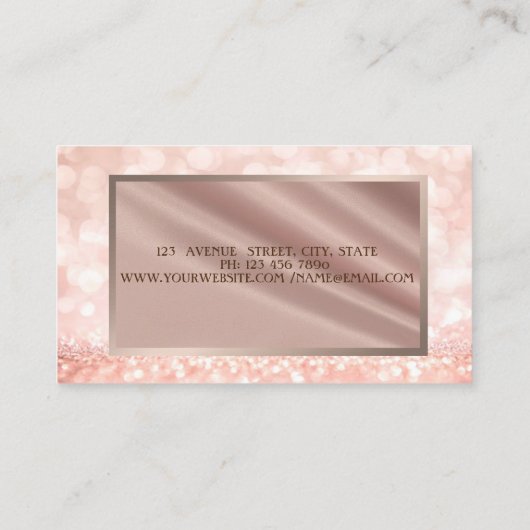 Modern Elegant Professional Glitter Bokeh, Lijst Visitekaartje (Achterkant)