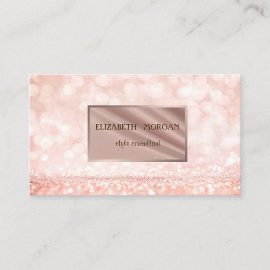 Modern Elegant Professional Glitter Bokeh, Lijst Visitekaartje (Voorkant)
