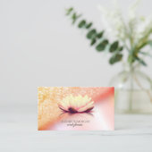 Modern Elegant Professional Glitter Bokeh Lotus Visitekaartje (Staand voorkant)