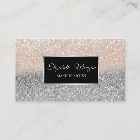 Modern Elegant Professional Glitter, Lijst Visitekaartje (Voorkant)