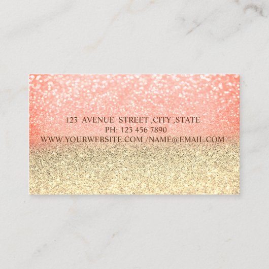 Modern Elegant Professional Glitter Ombre Lijst Visitekaartje (Achterkant)