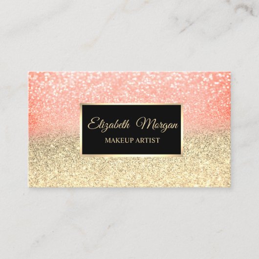 Modern Elegant Professional Glitter Ombre Lijst Visitekaartje (Voorkant)