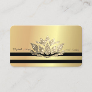 Modern Elegant Professional Gold Lotus, gestript Visitekaartje