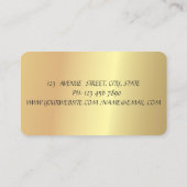 Modern Elegant Professional Gold Lotus, gestript Visitekaartje (Achterkant)