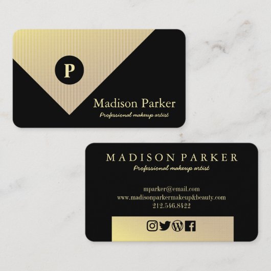 Modern Elegant Professional Gold  Visitekaartje (Voorkant / Achterkant)