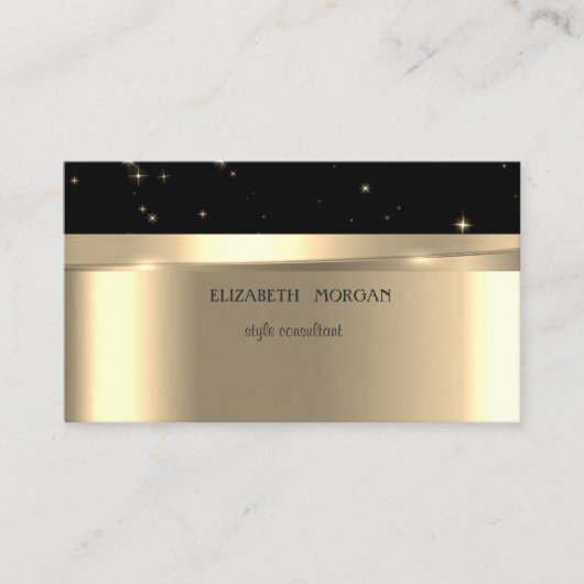 Modern elegant Professional Gold, zwart Visitekaartje (Voorkant)