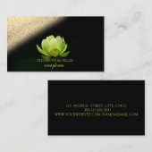 Modern Elegant Professional Green Lotus Gold Bokeh Visitekaartje (Voorkant / Achterkant)