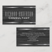 Modern Elegant Professional Grey Wood Metal Kijk Visitekaartje (Voorkant / Achterkant)