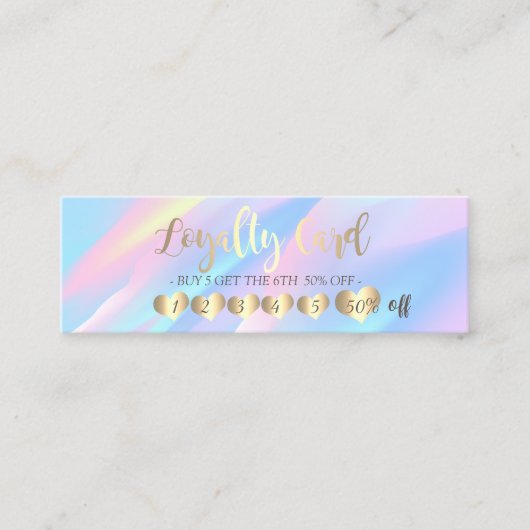 Modern elegant Professional Hearts Holograaphic Klantenkaartje (Voorkant)