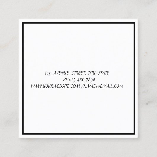 Modern Elegant Professional, Instagram Vierkante Visitekaartje (Achterkant)