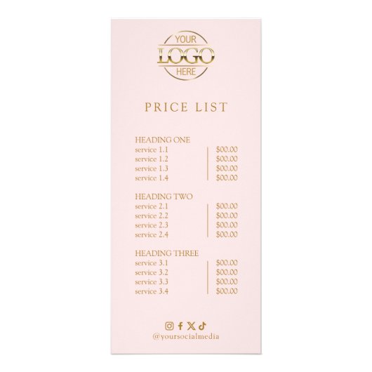 Modern Elegant Professional Logo Menu Price List (Voorkant)